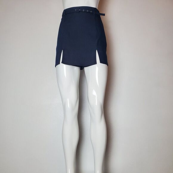 Zara Navy Blue Belted Skort - Picture 5 of 9